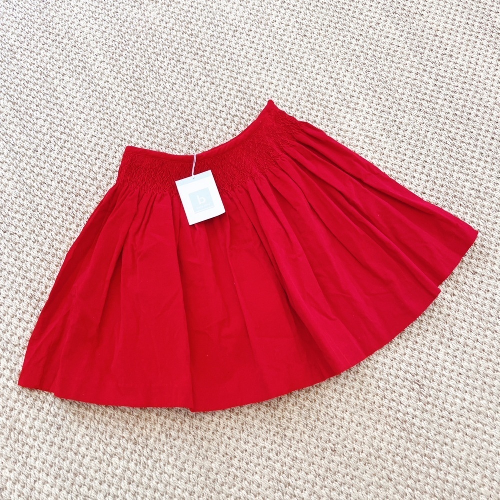 NWT Bella Bliss Smocked Waist Red Corduroy skirt girls 6x - Picture 2 of 7